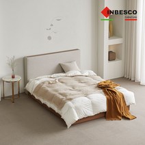 인베스코 브릭 평상형 침대 Q_온슬립 하드유로탑 매트리스, 베이지