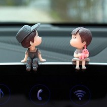 귀여운 차량용 커플 피규어 방향제 커플 제네시스 티구안 미니쿠퍼 레이 모니터장식 블랙체리향, 추가구매 방향제리필
