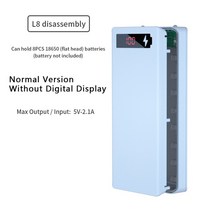 파워뱅크 자작배터리 캠핑용배터리 8개 18650 휴대 보조베터리 케이스 빠른 충전 전화 배터리 저장 상자 디, 01 L8-Normal-White