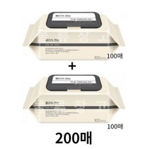 배냇짓 좋아서쓰는 더 프리미엄 아기물티슈 캡형, 20팩, 200매