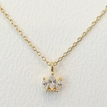 애슬릿 애슬릿 전체 실버 미니 왕관 큐빅 체인 목걸이