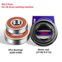 LG 드럼 세탁기 물 씰 (37*66*9.5*12) 및 2Pcs 베어링 (6305 6306) 오일 원래 씰링 링 Replacemet 부품, 01 For LG