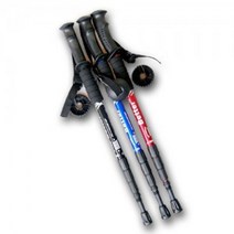 등산지팡이 4단 I자 손잡이 등산장비 트레킹 등산스틱, 검정