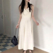 오버클래식 끈 나시 민소매 린넨원피스 2col