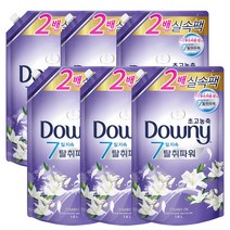 다우니 초고농축 섬유유연제 퍼플 화이트티와 릴리 본품, 6개, 1.6L