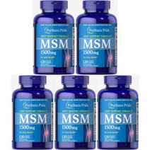 퓨리탄프라이드 Puritans Pride MSM 퓨리탄 프라이드 식이유황 1500mg 120정 5병, x, 1개
