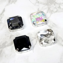 18mm정사각 캡보석 (5개), 블랙다이야