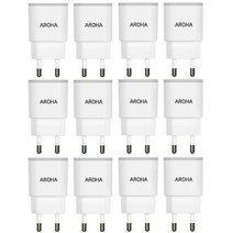 국산 아로하 2.1A 2USB 휴대폰 멀티 충전기 12개 1세트 MADE IN KOREA, 화이트12개