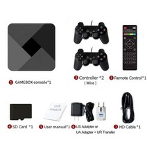옛날오락기 비디오게임 고전 가정용 게임기 H6 비디오 게임 콘솔 박스 PS1/N64/ARC 20000 128G 64G 2.4G, 01 32G 2000Games_02 미국, 02 Wireless