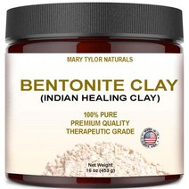클렌주스 디톡스 몸속독소 제거 배출 Bentonite Clay Large 16oz Jar Mary Tylor Naturals의 인디언 힐링 클레이 파우더 투랄 페이셜 마스크 딥, 단일수량, 단일개당 용량/중량/정