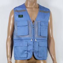 ITR-v16a T/C메쉬조끼 하늘색 신호수조끼 스태프조끼, L