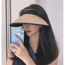 낌유스토어 접이식 밀짚 썬캡 모자