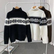 눈꽃 긴팔 3컬러 목폴라 모크넥 니트