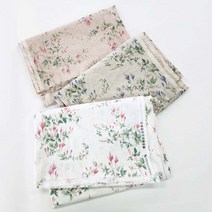꽃무늬 원단 천 린넨 원단 15수 린넨코튼 바이오워싱 마로니에 3종 56인치, 마로니에_화이트