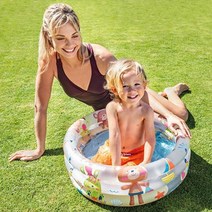 [풀리줄리] 원형 아기풀장 미니 물놀이 에어풀장 인텍스 공룡 풀장 (61x22cm) (유아용)