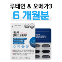 하루한알 알티지 오메가3 루테인 누테인 rTG 오메가쓰리 70대 80대 할머니 할아버지 부모님 노년층 중장년층 요양원 혈액순환 혈행개선 건조한 눈건강 도움 식약처 건강 식품, 6박스, 1200mg x 30캡슐 (하루 1캡슐)