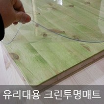 투명매트 책상매트 식탁매트 테이블매트 흠집방지 상판보호 유리대용 데스크, 투명, 두께 3mm] 60cm X 10cm