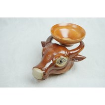 한차원 황소 도자기 거름망 거치대