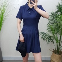 HB0047. 카라 반팔 A라인 여름 플리츠 주름 미니 테니스 원피스 꾸안꾸룩