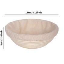타원형 반죽 Banneton Brotform 등나무 빵 교정 바구니 라탄 고리 버들 발효 사워 도우 바구니 천 커버 포, 07 size 13x6cm