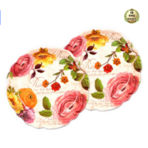 라이브잇 Xier Flower Trays 멜라민 원형 레이스쟁반 1p, 26개, 장미