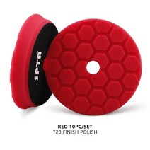 (대량 판매 2pcs amp 10pcs) spta 3 (80mm)5(125mm)6(150mm) daroga 자동차 버퍼 폴리셔용 자동차 스폰지 버핑 연마 패드, 10 레드 피니시 폴리쉬, 6인치 후원자