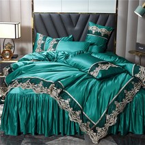 특이한 호텔 침대 이불세트 침구 럭셔리 레이스 스커트 디자인 3 또는 4pcs 킹 ​​퀸 사이즈 웨딩 자카드 커버 보 홈 섬유