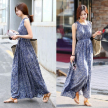 미라클세븐 M7 여자 패션 여행룩 피서룩 드레이퍼리 롱 원피스