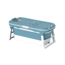 에스디엘 프리미엄 이동식 접이식 욕조 반신욕조 특대형, 블루, 1개