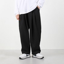 벤티브 남자 오버와이드 벌룬핀턱 슬랙스 밴딩 팬츠