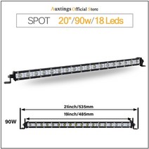 auxtings 울트라 슬림 7 13 20 25 32 383939인치 led 작업등 12v 24v led 바 지프 atv 트럭 트랙터 운전 가벼운 자동차 스타일링, 협력사, 20인치 스팟
