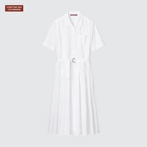 꼼뜨와 데 꼬또니에 일본 유니클로 수피마코튼 플레어 반팔 원피스 그레이 463013