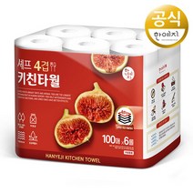 한예지 셰프 키친타올 4겹 100매 6롤, 1팩