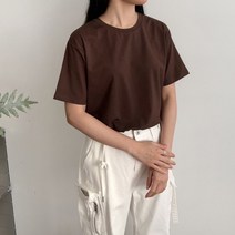 부드러운 면 모달 라운드 반팔 티셔츠