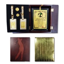 기념패 상패 명패 홀인원기념패 개인별제작 네임텍 순금 볼마크, 2단 순금 기념패