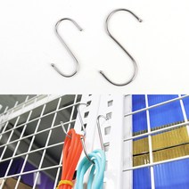 스텐 S 자 고리 10P 에스 후크 행거 매장 걸이 캠핑 모자 압축봉 걸이, 특대, 사진참조