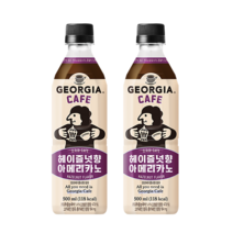 [본사직영] 조지아 카페 헤이즐넛향 아메리카노 500PET 24입(4X6), 24개, 500ml