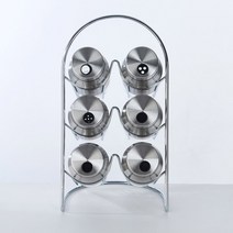 [모던하우스] 슬림 스텐유리 양념병 6개세트 실버, 1세트