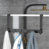 라온지니 6구 도어후크 40X16CM 블랙 방문옷걸이 공간활용행거 문걸이옷걸이