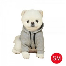 중대형견옷 베어 후드 티셔츠 그레이 SM
