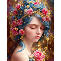 캔버스형 보석십자수 나비요정 온갖 꽃들이 만발한 천사 여신 미녀 행운 가져다주는 인물그림 집들이 새집선물 라운드 구슬 집콕취미 비즈 수제공예 액자없음 DIY패키지 20종, 선택09-플라워나비요정, 80*100CM