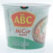 ABC 미컵 인스턴트 라사 소또 소토 아얌 컵라면 60g / 할랄 HALAL pop mie rasa soto ayam ABC 60g 치킨 소토 향 CHICKEN FLAVOUR 수입