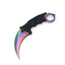 나이프 고정 블레이드 7Cr17Mov 클로 넥 칼집 사냥 생존 전술 야외 캠핑 방어 펜 마킹 수공구, [04] Rainbow Blade