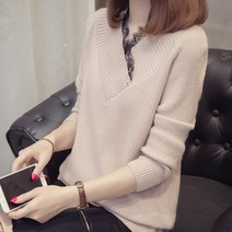 리더스타 여성용 브이넥 스웨터