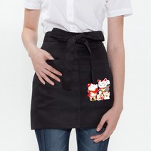 Gudaform 허리형 단색 앞치마 M 네코패밀리 / 일식디자인 Apron, 네코패밀리 블랙(13-214)