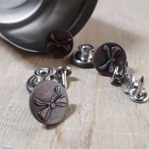 리본문양 형압 흔들이단추 17mm 황동색 5set