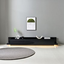 동서가구 이즈 러버블 LED 확장형 거실장 티비다이, 올블랙