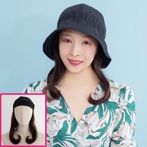 항암 모자가발 롱웨이브 기능성고열사 새론모, 다크브라운, 1개
