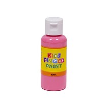키즈 핑거페인트 60ml 낱색 / 키즈맘아트 유아 물감 미술 그림 놀이 촉감 오감 발달 자극 감성 손가락물감 어린이집 유치원 드로잉 키즈 카페 집콕 엄마표미술 홈스쿨 선물 세트, 분홍