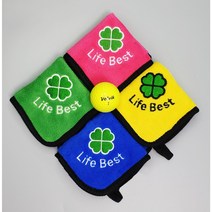 [캐디천사]클로버 양면 자수 골프 릴 타올 골프용품, 고급릴(수건미포함)-기본형